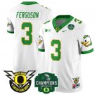 Terrance Ferguson Jersey #3 Oregon Ducks 2024 Big Ten Champions Football White