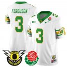 Terrance Ferguson Jersey #3 Oregon Ducks 2024 Rose Bowl Patch Football White