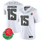 Tez Johnson Jersey #15 Oregon Ducks Rose Bowl Patch Vapor Football White