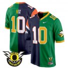 Bo Nix Jersey #10 Oregon Ducks Split Game College Football All Stitched