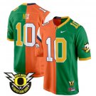 Bo Nix Jersey #10 Oregon Ducks Split Game College Football All Stitched Orange