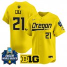 Emma Cox Jersey #21 Oregon Ducks Softball 2025 World Series Stitched Yellow
