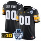 Custom Iowa Hawkeyes Jersey 2024 Music City Bowl Patch Stitched Black