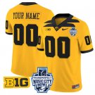 Custom Iowa Hawkeyes Jersey 2024 Music City Bowl Patch Stitched Gold