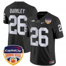 Saquon Barkley Jersey #26 Penn State Orange Bowl Patch Stitched Black