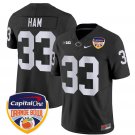 Jack Ham Jersey #33 Penn State Orange Bowl Patch Stitched Black