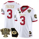 Nate Frazier Jersey #3 Georgia Bulldogs 2025 Sugar Bowl Patch Vapor White Gold Trim