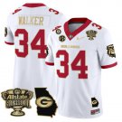 Herschel Walker Jersey #34 Georgia Bulldogs 2025 Sugar Bowl Patch Vapor White Gold Trim