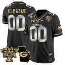 Custom Georgia Bulldogs Jersey 2025 Sugar Bowl Patch Vapor Limited Black Gold Trim