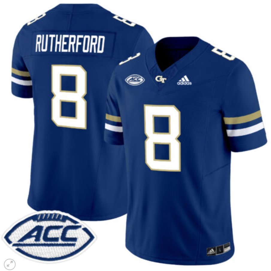 Malik Rutherford Jersey #8 Georgia Tech Yellow Jackets Vapor Limited Football Navy
