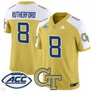 Malik Rutherford Jersey #8 Georgia Tech Yellow Jackets Vapor Limited Football Gold Alternate