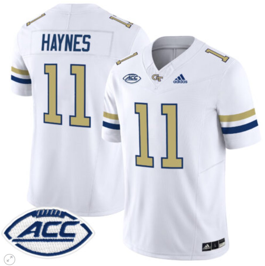 Jamal Haynes Jersey #11 Georgia Tech Yellow Jackets Vapor Limited Football White