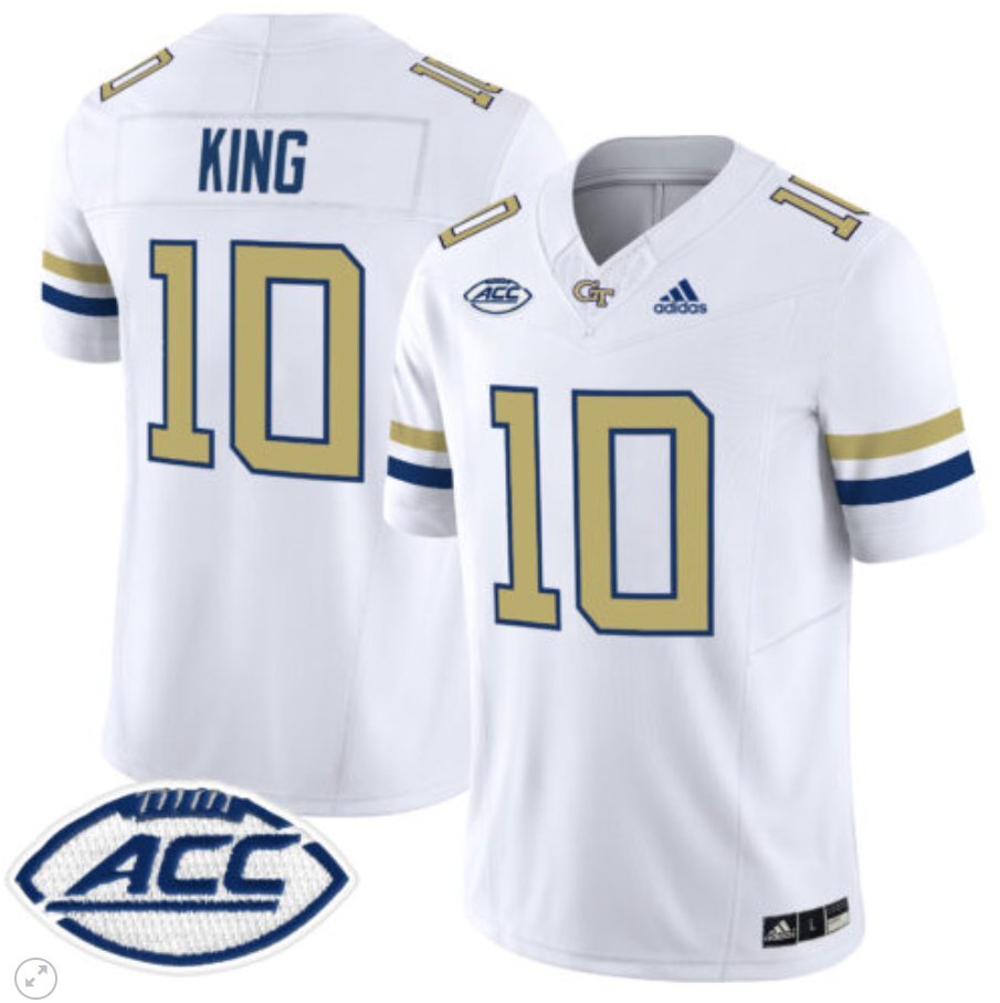 Haynes King Jersey #10 Georgia Tech Yellow Jackets Vapor Limited Football White