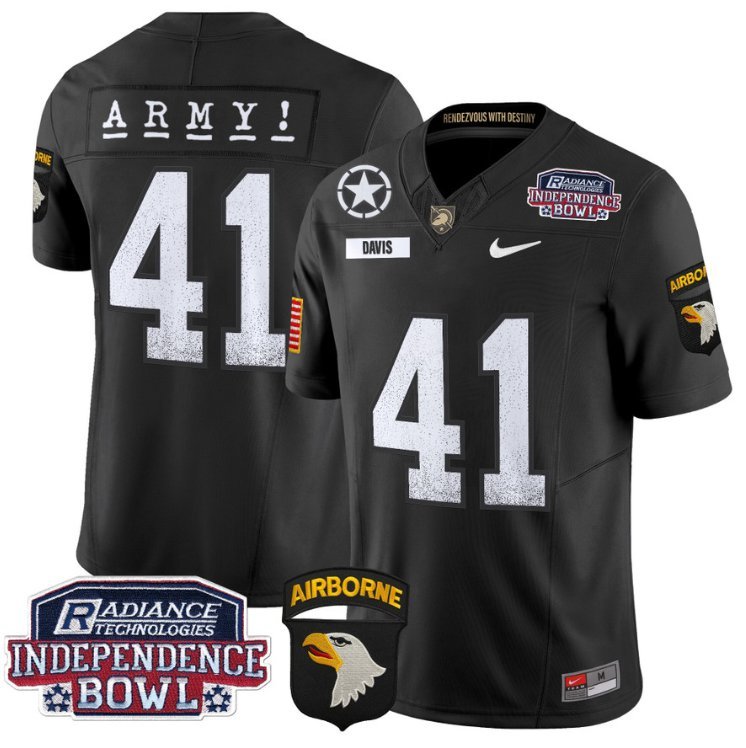 Glenn Davis Jersey #41 Army Black Knights Independence Bowl Patch Black