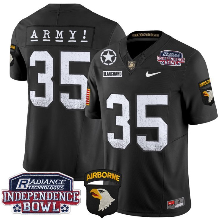 Doc Blanchard Jersey #35 Army Black Knights Independence Bowl Patch Black