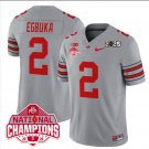 Emeka Egbuka Jersey #2 Ohio State 2025 CFP Patch National Champions Gray