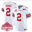 Emeka Egbuka Jersey #2 Ohio State 2025 CFP Patch National Champions White