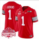 Quinshon Judkins Jersey #1 Ohio State 2025 CFP Patch National Champions Red