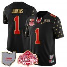 Quinshon Judkins Jersey #1 Ohio State National Champions 2025 Patch Black Limited