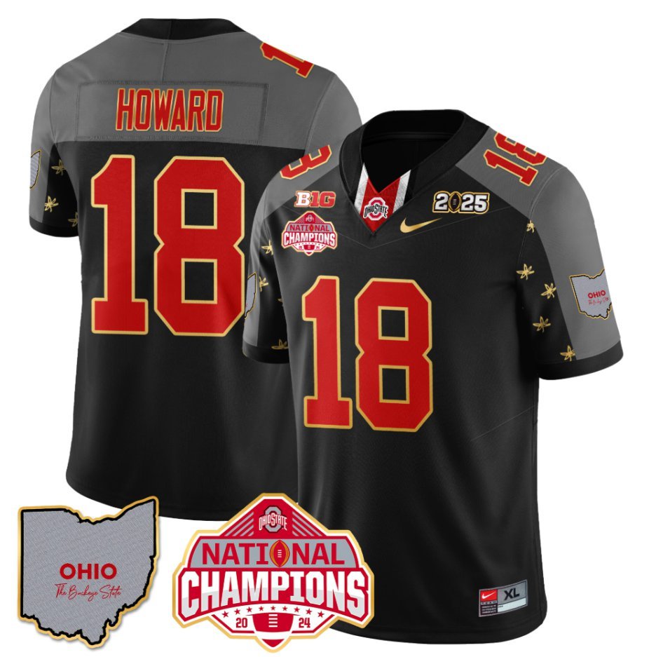Will Howard Jersey #18 Ohio State National Champions 2025 Patch Black Special