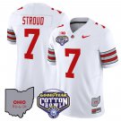 CJ Stroud Jersey #7 Ohio State Buckeyes Cotton Bowl Patch Stitched White