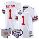 Buckeyes Jersey #1 Ohio State Buckeyes Cotton Bowl Patch Stitched White