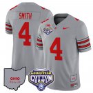 Jeremiah Smith Jersey #4 Ohio State Buckeyes Cotton Bowl Patch Stitched Gray
