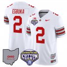 Emeka Egbuka Jersey #2 Ohio State Buckeyes Cotton Bowl Patch Stitched White