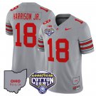 Marvin Harrison Jr Jersey #18 Ohio State Buckeyes Cotton Bowl Patch Gray