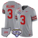 Miyan Williams Jersey #3 Ohio State Buckeyes Cotton Bowl Patch Stitched Gray