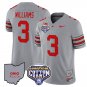 Miyan Williams Jersey #3 Ohio State Buckeyes Cotton Bowl Patch Stitched Gray