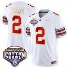 Emeka Egbuka Jersey #2 Ohio State 'Heritage Stripe' Cotton Bowl White