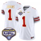 Quinshon Judkins Jersey #1 Ohio State 'Heritage Stripe' Cotton Bowl White