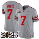 CJ Stroud Jersey #7 Ohio State 'Heritage Stripe' 2025 CFP Final Patch Gray