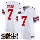 CJ Stroud Jersey #7 Ohio State 'Heritage Stripe' 2025 CFP Final Patch White