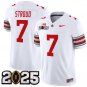 CJ Stroud Jersey #7 Ohio State 'Heritage Stripe' 2025 CFP Final Patch White