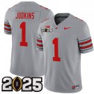 Quinshon Judkins Jersey #1 Ohio State 'Heritage Stripe' 2025 CFP Final Gray