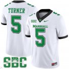 AJ Turner Jersey #5 Marshall Thundering Herd Vapor Limited Football White