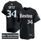 David Ortiz Jersey #34 Boston Red Sox Retro Newspaper Edition Vapor Premier Limited Stitched Black