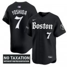 Masataka Yoshida Jersey #7 Boston Red Sox Retro Newspaper Edition Vapor Limited Stitched Black