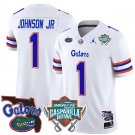 Montrell Johnson Jr Jersey #1 Florida Gators 2025 Gasparilla Bowl Patch White