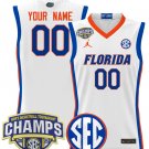 Custom Florida Gators Jersey 2025 SEC Champions Stitched White