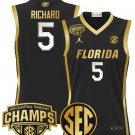 Will Richard Jersey #5 Florida Gators 2025 SEC Champions Stitched Black Gold