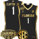 Walter Clayton Jr Jersey #1 Florida Gators 2025 SEC Champions Black Gold