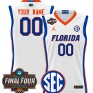 Custom Florida Gators Jersey 2025 Final Four Patch Basketball Stitched White