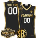 Custom Florida Gators Jersey 2025 Final Four Patch Basketball Stitched Black Gold