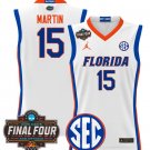 Alijah Martin Jersey #15 Florida Gators 2025 Final Four Patch Stitched White