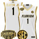 Walter Clayton Jr Jersey #1 Florida Gators 2025 Tournament Champions White Gold