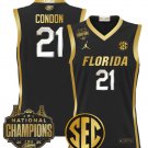 Alex Condon Jersey #21 Florida Gators 2025 National Champions Patch Black Gold