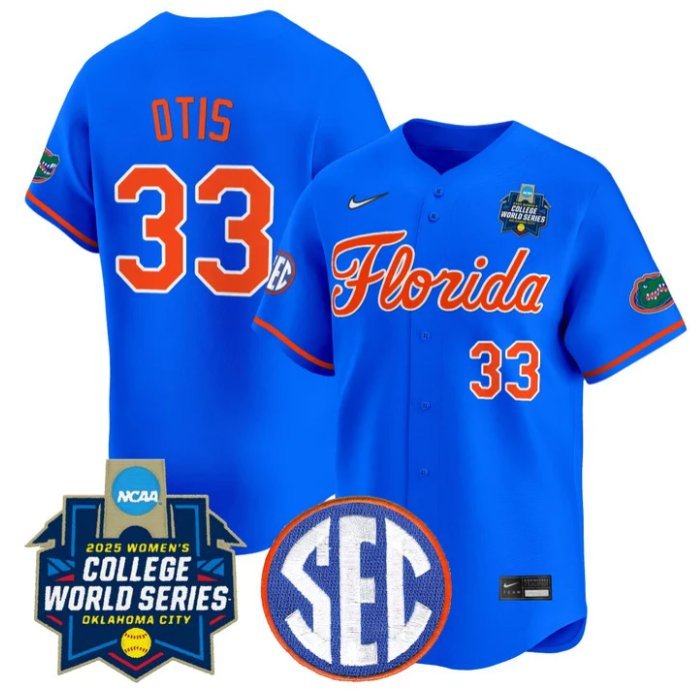 Korbe Otis Jersey #33 Florida Gators Softball 2025 World Series Stitched Royal
